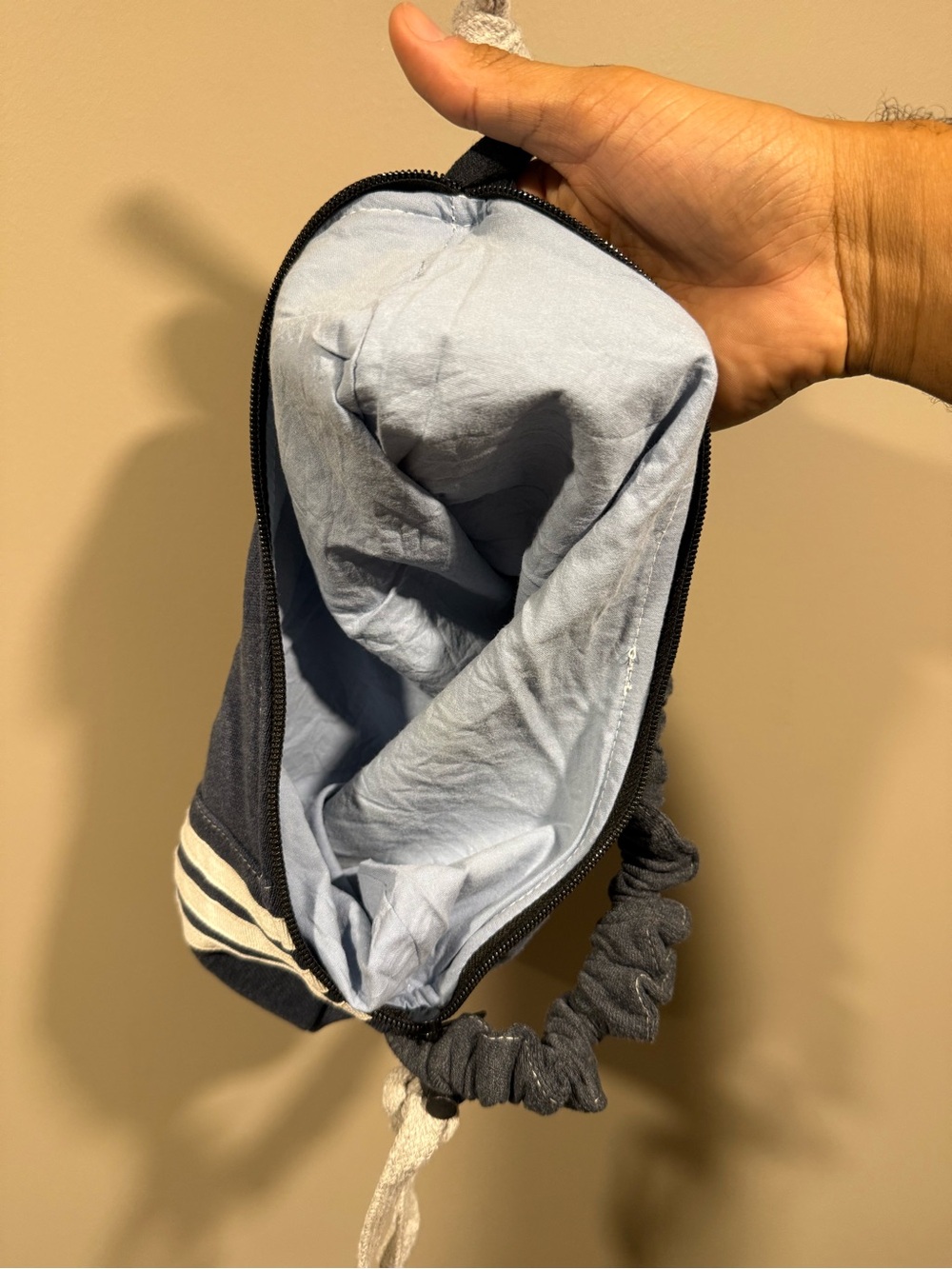 adidas inspired Navy denim Three-Stripe Womens rework boho Shoulder bag image 4